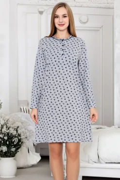 Royalfashion Bawełniana nocna koszula damska w serduszka