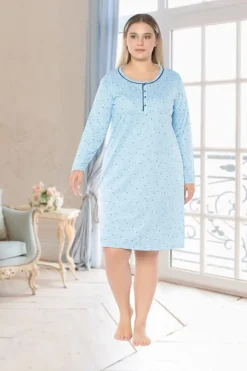 Royalfashion Bawełniana nocna koszula damska z printem PLUS SIZE