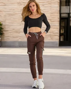 Royalfashion Bawełniane damskie materiałowe spodnie typu bojówki