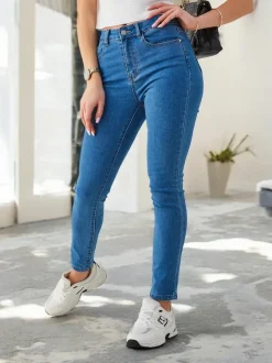 Royalfashion Bawełniane jeansy damskie typu rurki