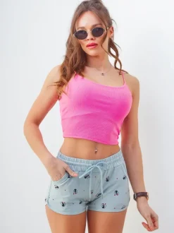 Royalfashion Bawełniane krótkie spodenki damskie z nadrukiem Cat Love