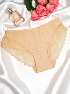 Royalfashion Bawełniane majtki damskie bawełniane typu figi z koronką Pure Lace