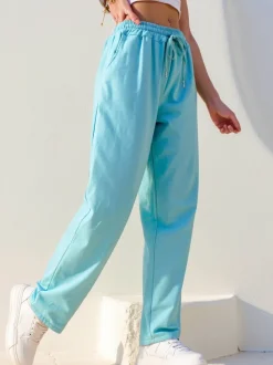 Royalfashion Bawełniane proste spodnie damskie materiałowe