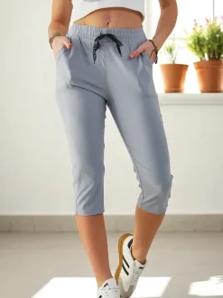 Royalfashion Bawełniane spodenki damskie materiałowe 3/4