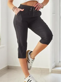 Royalfashion Bawełniane spodenki damskie materiałowe 3/4