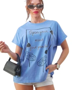 Royalfashion Bawełniany damski t-shirt z ciekawym nadrukiem