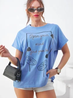 Royalfashion Bawełniany damski t-shirt z ciekawym nadrukiem