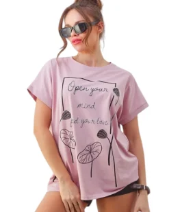 Royalfashion Bawełniany damski t-shirt z ciekawym nadrukiem