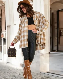 Royalfashion Bawełniany damski płaszcz typu koszula