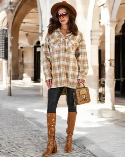 Royalfashion Bawełniany damski płaszcz typu koszula