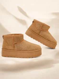 Royalfashion Beżowe buty a'la śniegowce damskie Corob