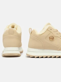 Royalfashion Beżowe buty sportowe damskie z ociepleniem Lahho
