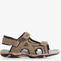 Royalfashion Beżowe chłopięce sandały na rzepy Monekin