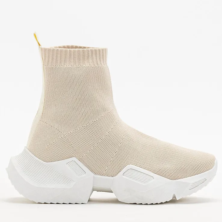 Royalfashion Beżowe damskie wysokie sportowe buty Gohi
