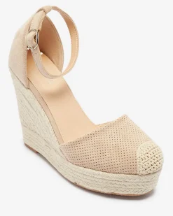 Royalfashion Beżowe damskie sandały na koturnie Meylasi