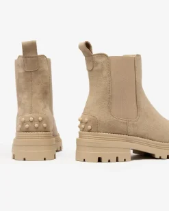 Royalfashion Beżowe damskie ocieplane botki Comfy Walk