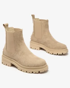 Royalfashion Beżowe damskie ocieplane botki Comfy Walk