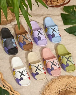 Royalfashion Beżowe damskie klapki Elmino