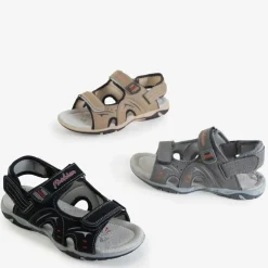 Royalfashion Beżowe dziecięce sandały na rzepy Roser