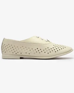 Royalfashion Beżowe dziecięce mokasyny ażurowe Janno