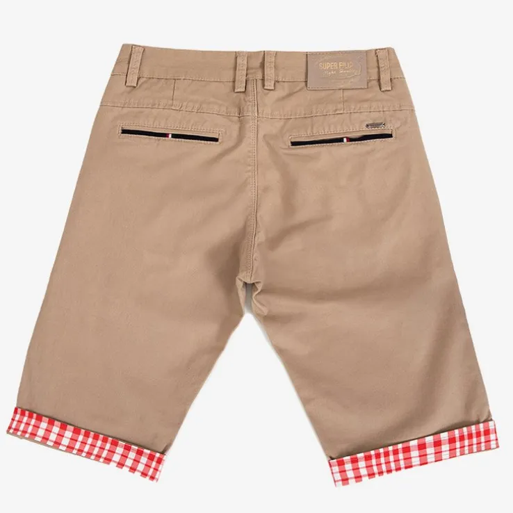 Royalfashion Beżowe męskie krótkie spodenki