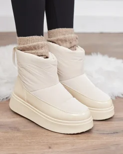 Royalfashion Beżowe wsuwane śniegowce damskie Maderta