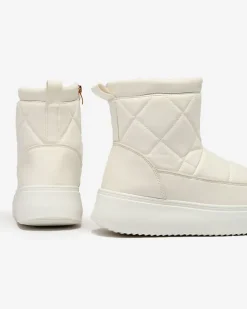 Royalfashion Białe damskie botki a'la śniegowce Kacecica