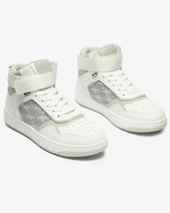 Royalfashion Białe damskie wysokie sneakersy sportowe Xosa