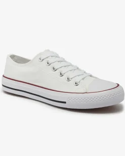 Royalfashion Białe damskie klasyczne sznurowane trampki Ogisa