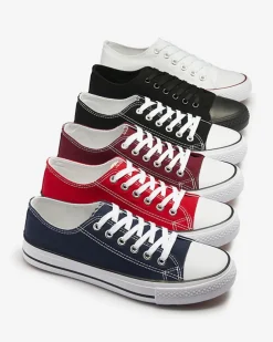 Royalfashion Białe damskie klasyczne sznurowane trampki Ogisa