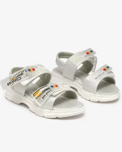 Royalfashion Białe dziecięce sandałki zapinane na rzepy Keris