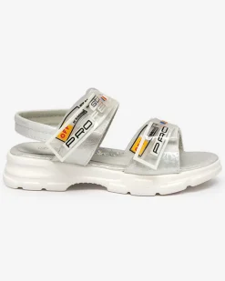 Royalfashion Białe dziecięce sandałki zapinane na rzepy Keris