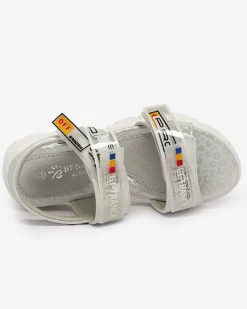 Royalfashion Białe dziecięce sandałki zapinane na rzepy Keris