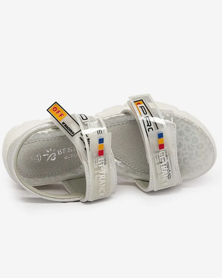 Royalfashion Białe dziecięce sandałki zapinane na rzepy Keris