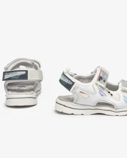 Royalfashion Białe dziecięce sandałki z naszywkami Berigi