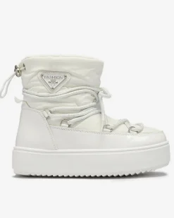 Royalfashion Białe dziecięce wsuwane buty a'la śniegowce Asifa