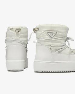 Royalfashion Białe dziecięce wsuwane buty a'la śniegowce Asifa