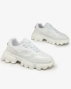 Royalfashion Białe tkaninowe sportowe sneakersy męskie Lamkim