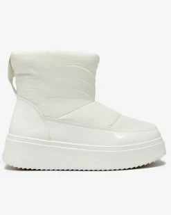 Royalfashion Białe wsuwane śniegowce damskie Maderta