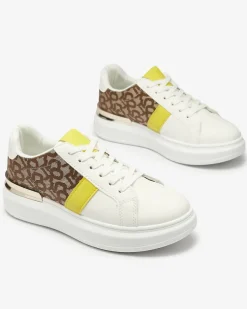 Royalfashion Biało- brązowe buty sportowe damskie Mlysio