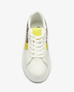 Royalfashion Biało- brązowe buty sportowe damskie Mlysio