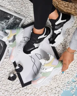 Royalfashion Biało- czarne sportowe sneakersy damskie Ziragga