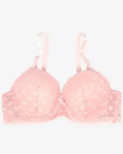 Royalfashion Biustonosz damski z koronką w kolorze różowym