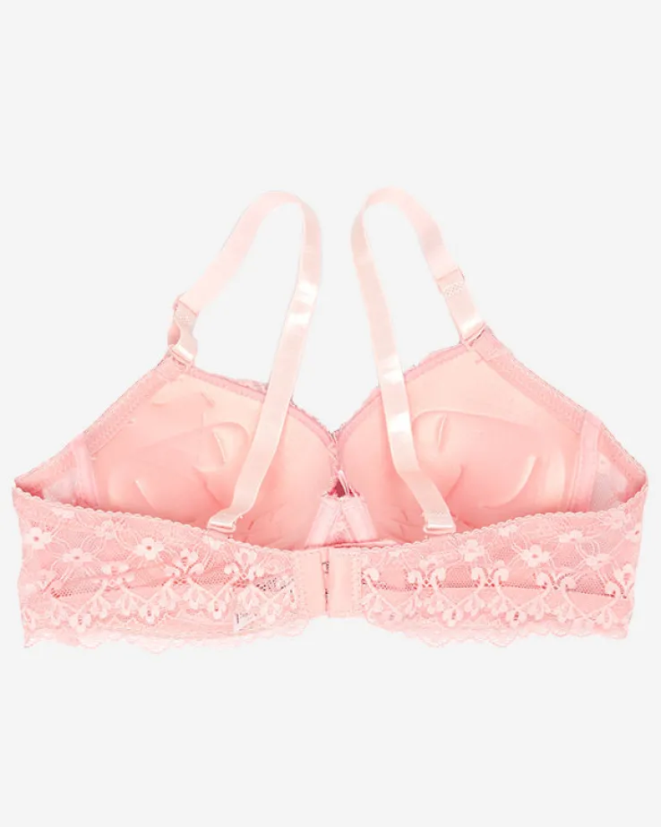 Royalfashion Biustonosz damski z koronką w kolorze różowym