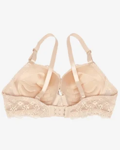 Royalfashion Biustonosz damski z koronką w kolorze beżowym