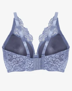 Royalfashion Biustonosz różowy z fioletowo-niebieską koronką