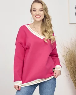 Royalfashion Bluza damska z ociepleniem w kolorze fuksjowym