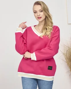 Royalfashion Bluza damska z ociepleniem w kolorze fuksjowym