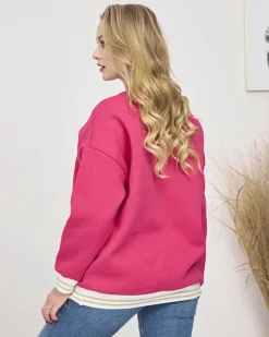 Royalfashion Bluza damska z ociepleniem w kolorze fuksjowym