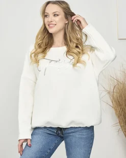 Royalfashion Bluza damska z napisem w kolorze białym